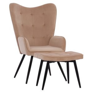 ΠΟΛΥΘΡΟΝΑ ΜΠΕΡΖΕΡΑ ΜΕ ΥΠΟΠΟΔΙΟ FB98918.11 ΜΠΕΖ ΒΕΛΟΥΔΟ 70x57x103 εκ.