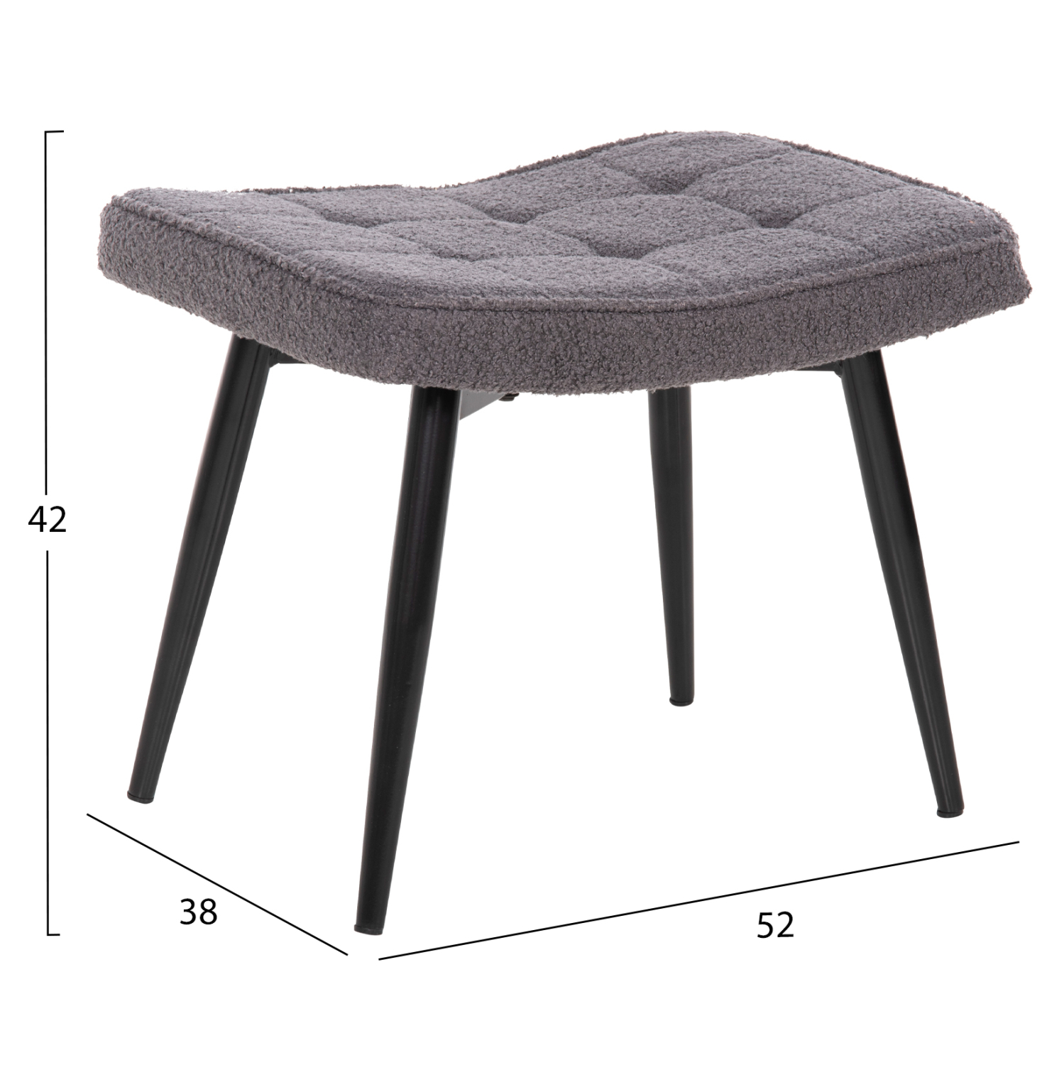 ΠΟΛΥΘΡΟΝΑ ΜΠΕΡΖΕΡΑ ΜΕ ΥΠΟΠΟΔΙΟ FB98918.21 ΥΦΑΣΜΑ ΜΠΟΥΚΛΕ ΓΚΡΙ 70x74x105Υ εκ. - Image 3