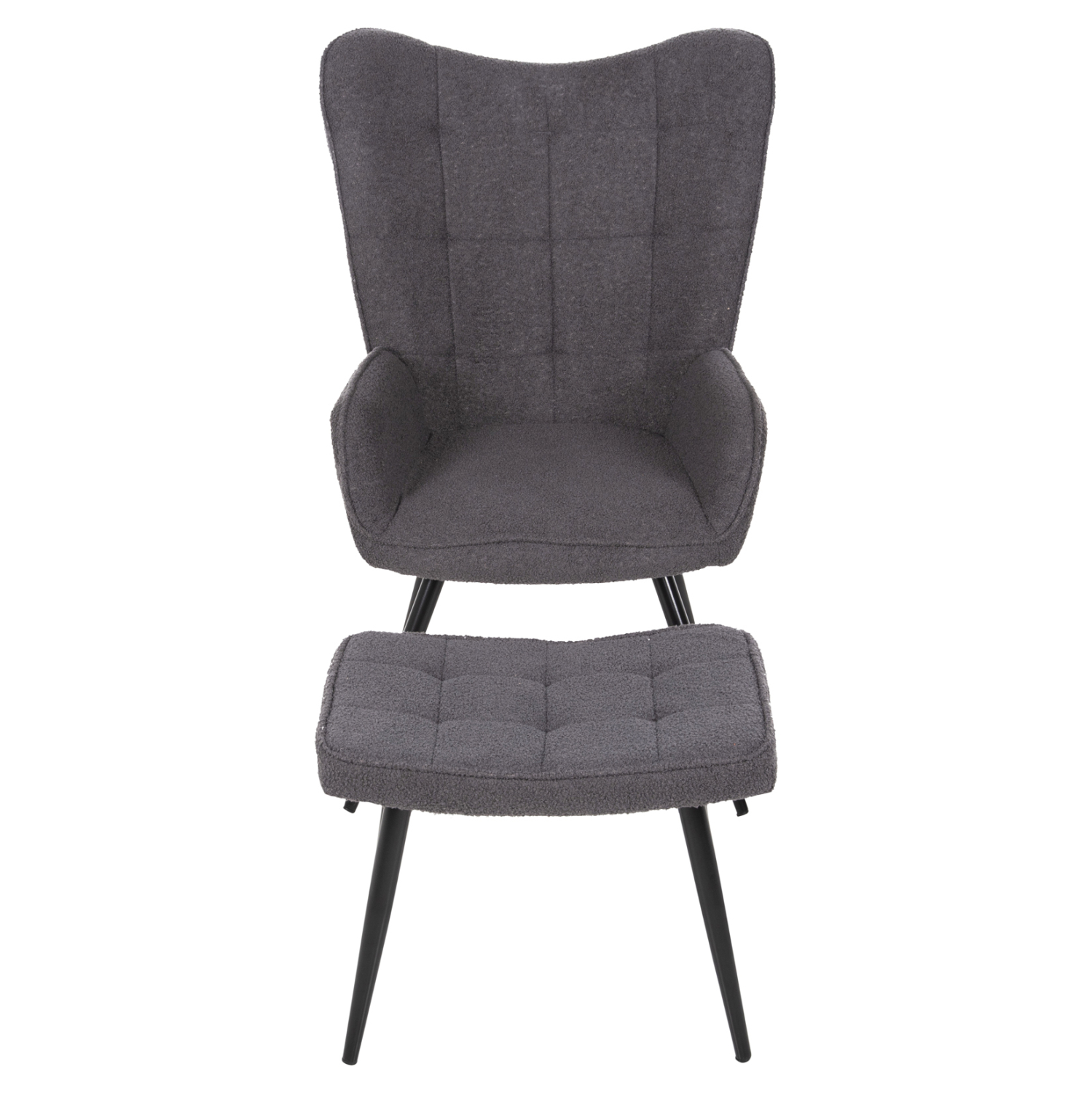 ΠΟΛΥΘΡΟΝΑ ΜΠΕΡΖΕΡΑ ΜΕ ΥΠΟΠΟΔΙΟ FB98918.21 ΥΦΑΣΜΑ ΜΠΟΥΚΛΕ ΓΚΡΙ 70x74x105Υ εκ. - Image 4