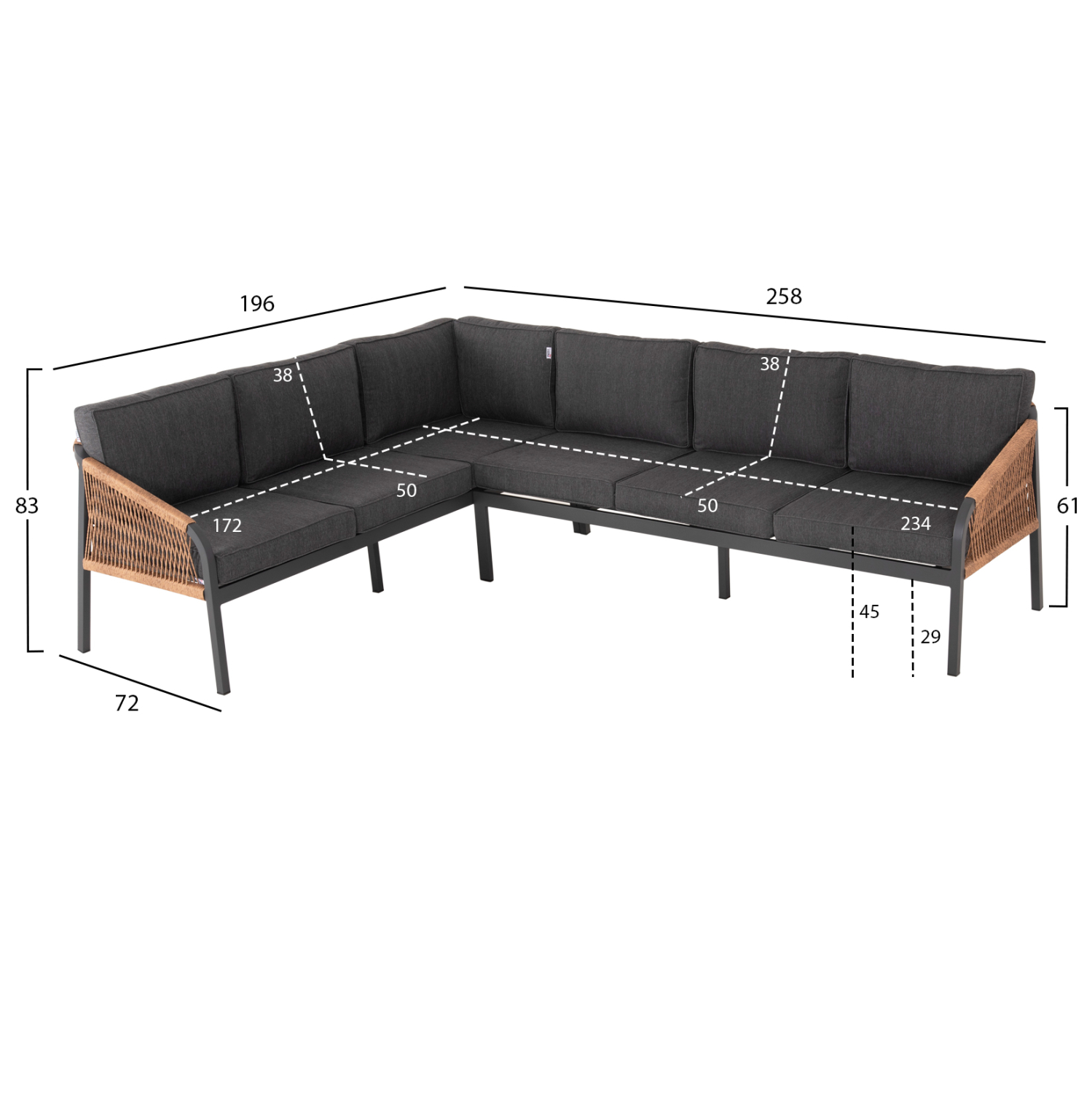 ΣΑΛΟΝΙ ΓΩΝΙΑ ΕΞ.ΧΩΡΟΥ FB96140.02 ΑΛΟΥΜ. ΑΝΘΡΑΚΙ-ΣΥΝΘ.ΣΧΟΙΝΙ-ΑΝΘΡΑΚΙ ΜΑΞΙΛΑΡΙΑ - Image 2