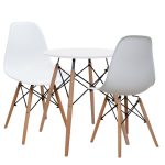 ΣΕΤ 3TMX ΤΡΑΠΕΖΑΡΙΑΣ ΛΕΥΚΟ ΤΡΑΠΕΖΙ Φ60 & 2 ΚΑΡΕΚΛΕΣ FB910297