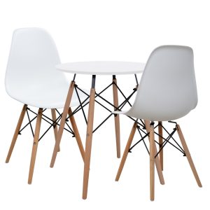 ΣΕΤ 3TMX ΤΡΑΠΕΖΑΡΙΑΣ ΛΕΥΚΟ ΤΡΑΠΕΖΙ Φ60 & 2 ΚΑΡΕΚΛΕΣ FB910297