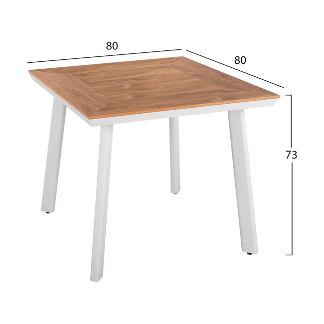 ΣΕΤ 3ΤΜΧ ΜΕ ΤΡΑΠΕΖΙ 80Χ80Χ73Υ & ΠΟΛΥΘΡΟΝΕΣ ΑΛΟΥΜΙΝΙΟΥ ΣΕ ΛΕΥΚΟ ΧΡΩΜΑ FB910537.01 - Image 2