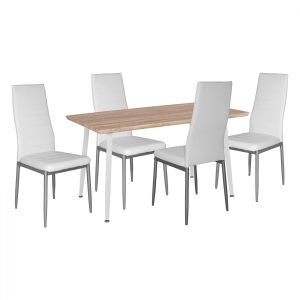 ΣΕΤ 5ΤΜΧ ΤΡΑΠΕΖΙ SONAMA & ΚΑΡΕΚΛΕΣ ΜΕΤΑΛΙΚΕΣ LADY ΛΕΥΚΟ ΧΡΩΜΑ FB11027.01