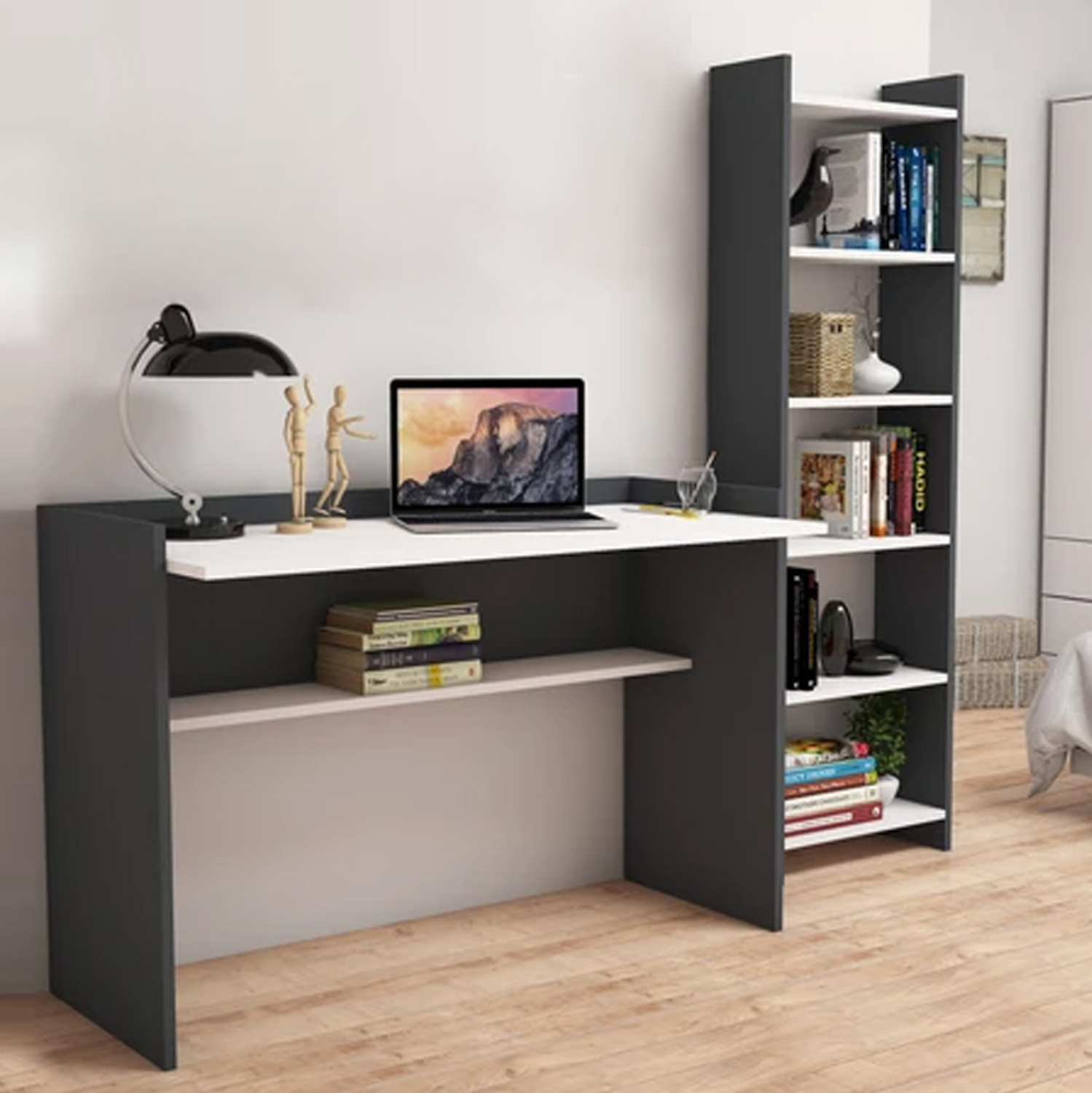 ΣΕΤ ΓΡΑΦΕΙΟΥ 2ΤΜΧ FB911774.13 ΜΕΛΑΜΙΝΗ ΓΚΡΙ-ΛΕΥΚΗ - Image 2