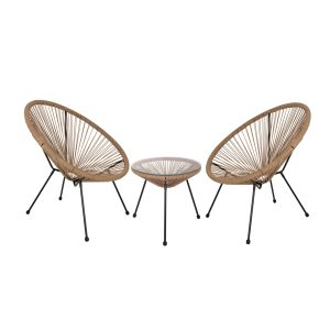 ΣΕΤ ΕΞΩΤ.ΧΩΡΟΥ 3ΤΜΧ FB921111 ΤΡΑΠΕΖΙ & 2 ΠΟΛΥΘΡΟΝΕΣ ΣΕ ΜΑΥΡΟ-ΜΠΕΖ