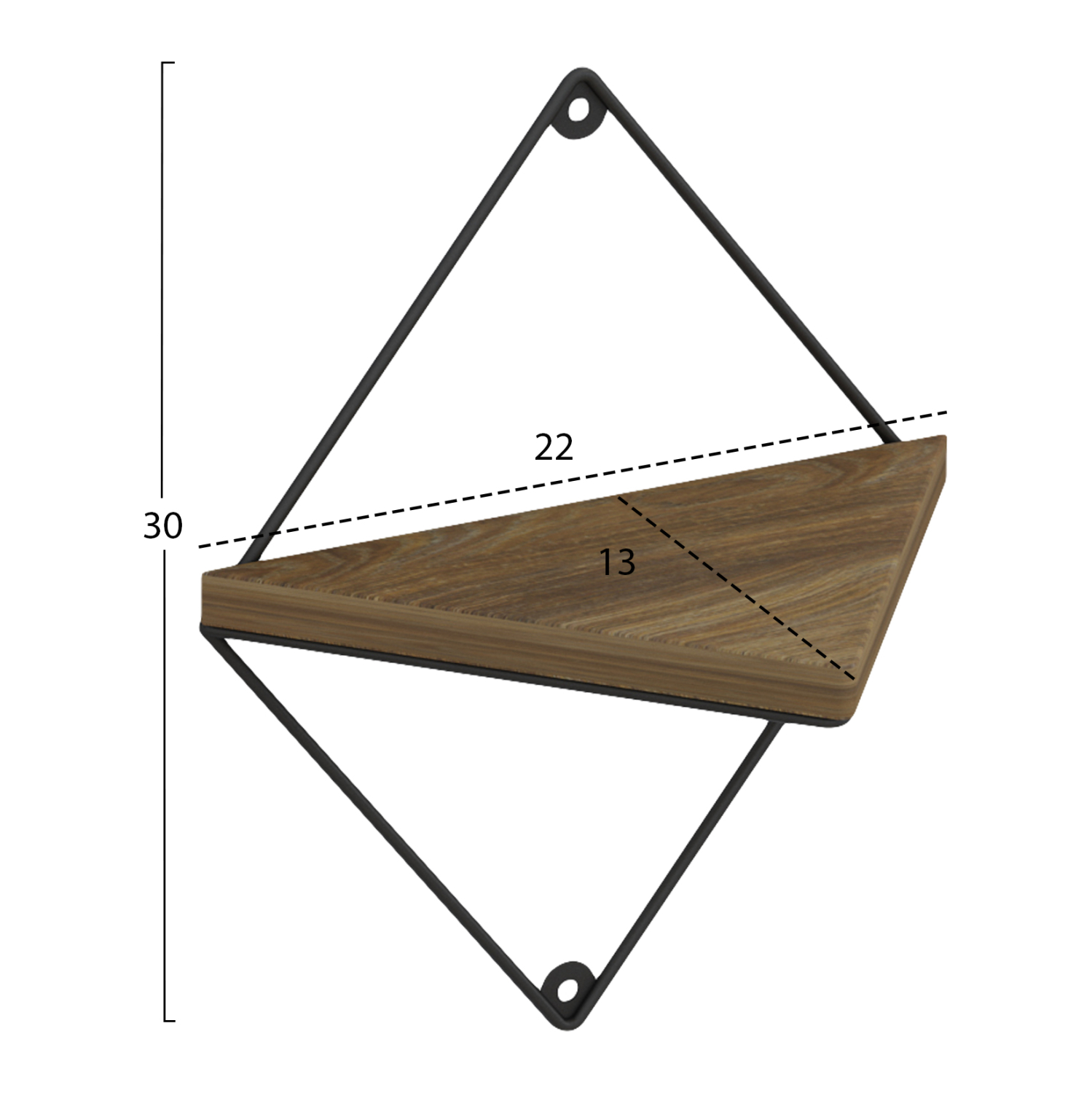 ΣΕΤ ΡΑΦΙΑ ΤΟΙΧΟΥ FB98951.11 ΜΕΤΑΛΛΟ ΜΑΥΡΟ-ΜΕΛΑΜΙΝΗ ΦΥΣΙΚΟ 22x13x30Υεκ. - Image 2