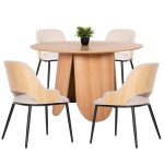 ΣΕΤ ΤΡΑΠΕΖΑΡΙΑ ΕΣΩΤ. ΧΩΡΟΥ 5ΤΜΧ FB911973 ΤΡΑΠΕΖΙ FB99612.01 & 4 ΚΑΡΕΚΛΕΣ FB99617.02(ΟΑΚ-ΜΠΕΖ)