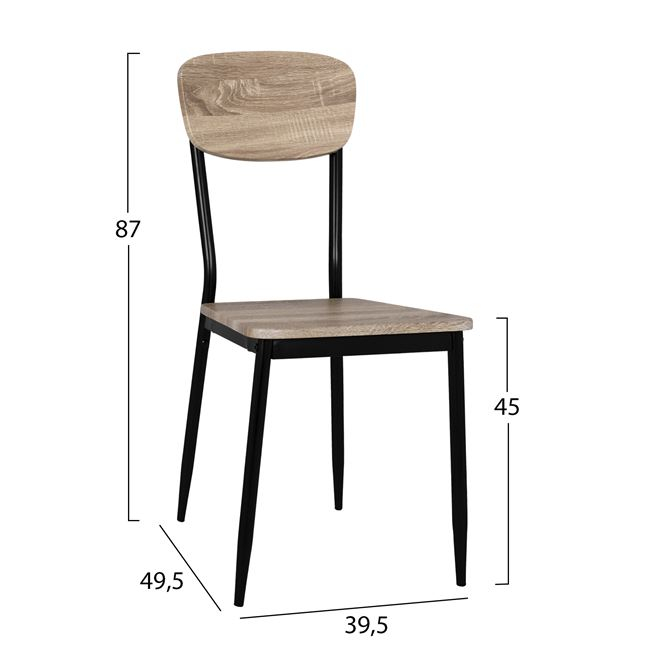 ΣΕΤ ΤΡΑΠΕΖΑΡΙΑΣ 5ΤΜΧ FB910345 ME SONAMA ΕΠΙΦΑΝΕΙΑ ΚΑΙ ΜΑΥΡΑ ΠΟΔΙΑ 140x80x76 cm - Image 3