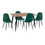 ΣΕΤ ΤΡΑΠΕΖΑΡΙΑΣ 5ΤΜΧ FB911196.03 MDF TOP-ΒΕΛΟΥΔΟ ΚΥΠΑΡΙΣΣΙ & ΜΕΤΑΛΛΟ ΜΑΥΡΟ