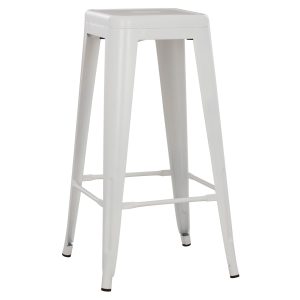 ΣΚΑΜΠΟ BAR ΜΕΤΑΛΛΙΚΟ ΣΕ ΛΕΥΚΟ ΜΑΤ FB98642.21 43x43x78 εκ.