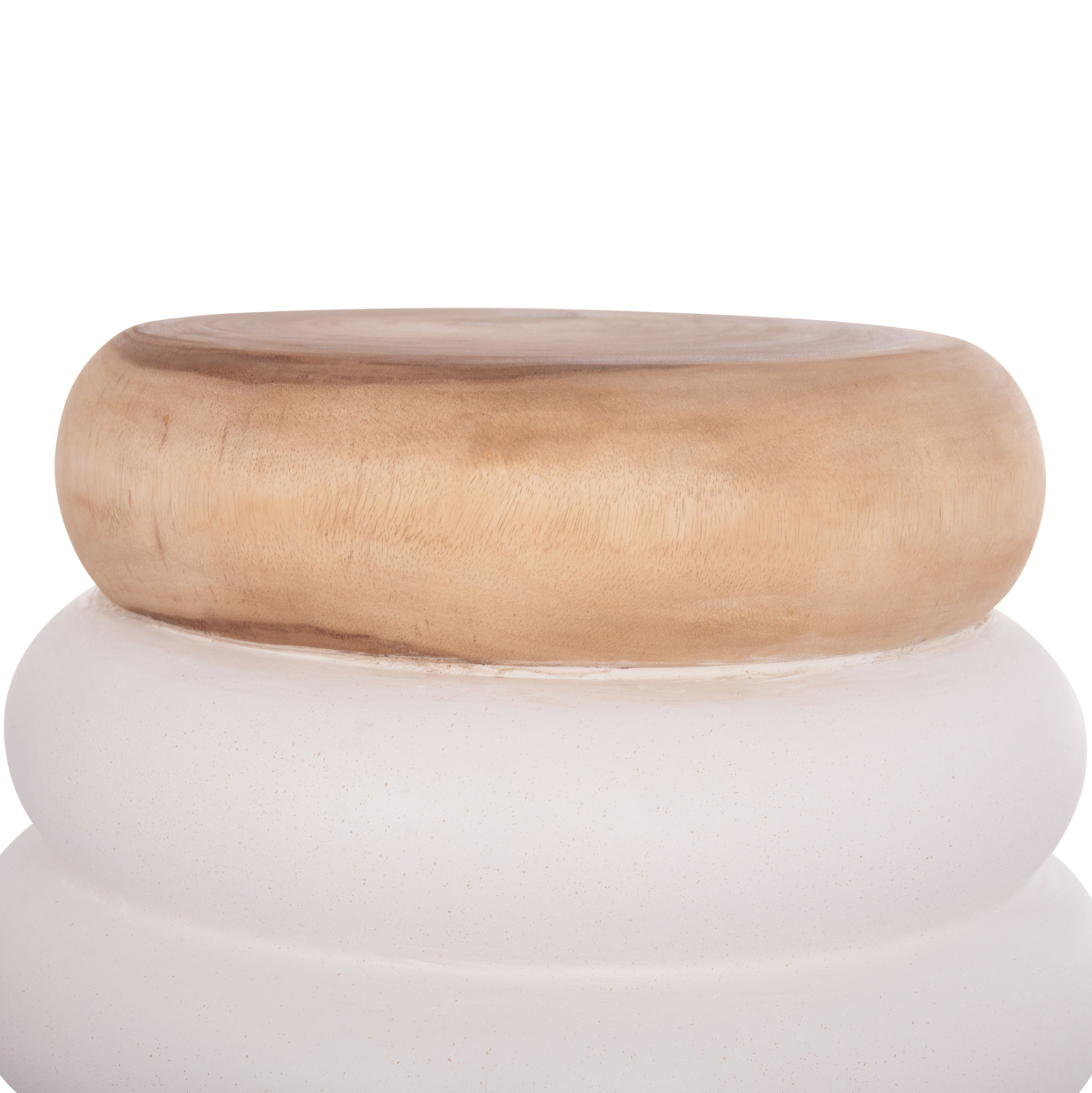 ΣΚΑΜΠΟ FB918172.02 FIBER CEMENT ΛΕΥΚΟ- ΞΥΛΟ TEAK TOP Φ45x46Υεκ. - Image 4