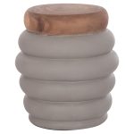 ΣΚΑΜΠΟ FB918172.03 FIBER CEMENT ΓΚΡΙ- ΞΥΛΟ TEAK TOP Φ45x46Υεκ.