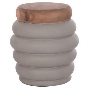 ΣΚΑΜΠΟ FB918172.03 FIBER CEMENT ΓΚΡΙ- ΞΥΛΟ TEAK TOP Φ45x46Υεκ.