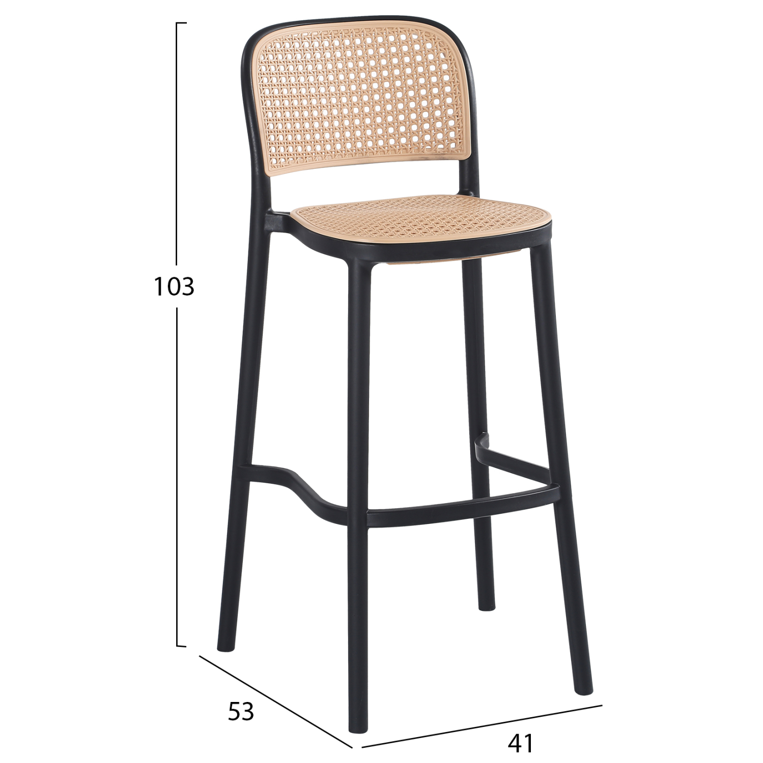 ΣΚΑΜΠΟ ΠΟΛΥΠΡΟΠΥΛΕΝΙΟΥ ΜΑΥΡΟ ΜΠΕΖ FB95939.02 41x53x103Υ εκ. - Image 2