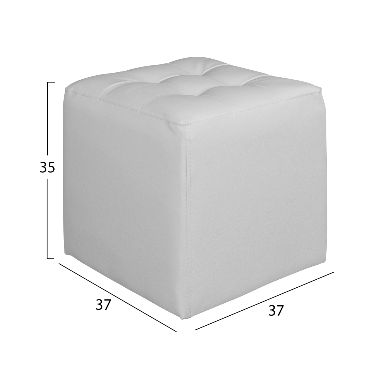 ΣΚΑΜΠΩ 37Χ37Χ35εκ ΜΕ PU ΛΕΥΚΟ PUNK FB9264.02 - Image 2