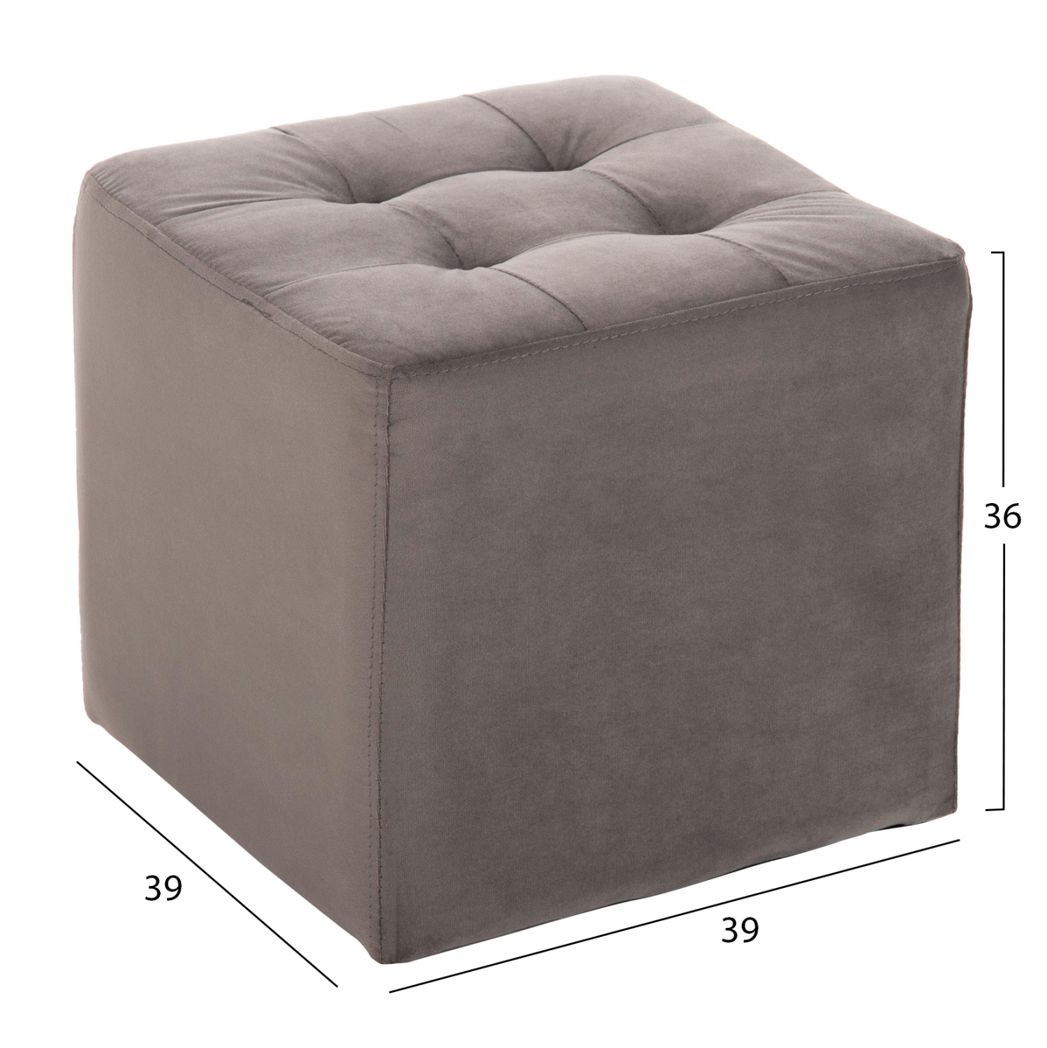 ΣΚΑΜΠΩ FB9264.11 ΓΚΡΙ ΒΕΛΟΥΔΟ 39Χ39Χ36Υεκ. - Image 2