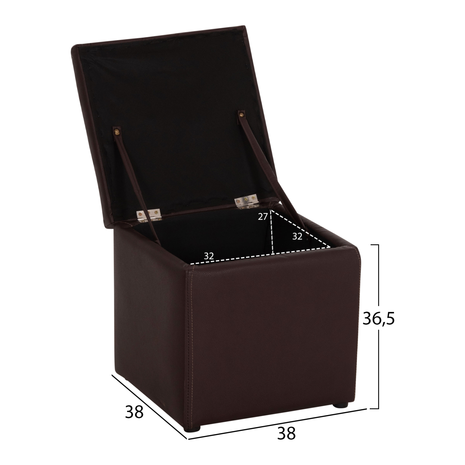 ΣΚΑΜΠΩ ΜΕ ΑΠΟΘΗΚΕΥΤΙΚΟ ΧΩΡΟ PU ΚΑΦΕ FB9224.03--38x38x36.5Υεκ. - Image 2