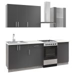 ΣΥΝΘΕΣΗ ΚΟΥΖΙΝΑΣ ΜΕΛΑΜΙΝΗ ΓΚΡΙ ΑΝΘΡΑΚΙ ΛΕΥΚΟ HPL 160x47x84