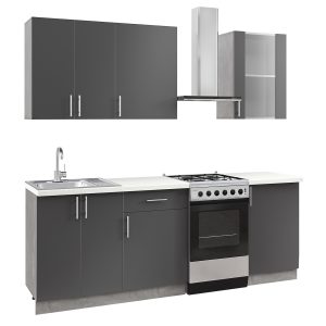 ΣΥΝΘΕΣΗ ΚΟΥΖΙΝΑΣ ΜΕΛΑΜΙΝΗ ΓΚΡΙ ΑΝΘΡΑΚΙ ΛΕΥΚΟ HPL 160x47x84