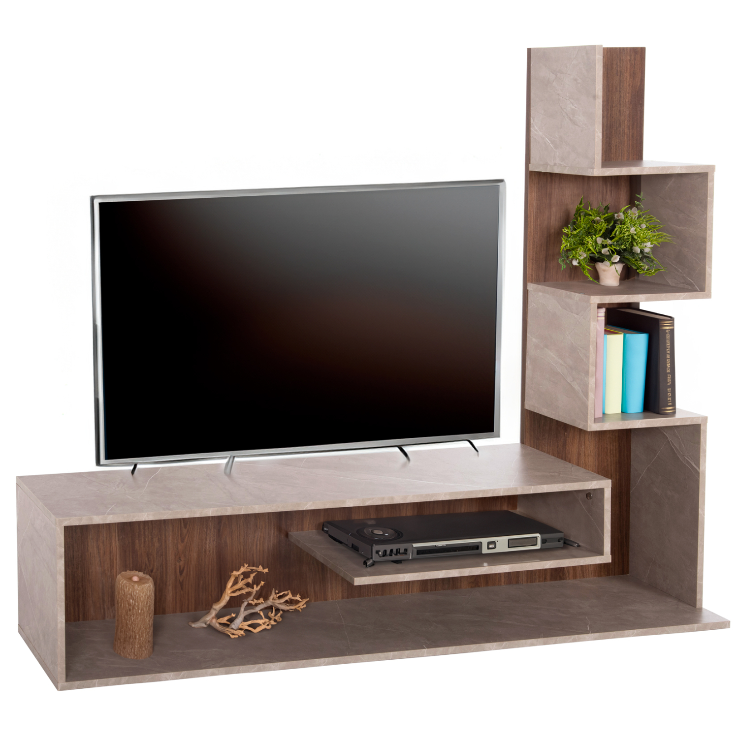 ΣΥΝΘΕΤΟ ΤΗΛΕΟΡΑΣΗΣ FB98908.14 ΜΕΛΑΜΙΝΗ ΓΚΡΙ STONE TEXTURE-ΦΥΣΙΚΟ 150x29