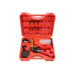 Κιτ δοκιμαστικής αντλίας κενού εξαέρωσης υγρού φρένων αυτοκινήτου για οικιακή ή επαγγελματική χρήση με διάφορους αντάπτορες και 3 σωληνάκια για την κάλυψη όλων των αυτοκινήτων.