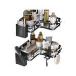 Σετ επιτοίχια γωνιακά ράφια μπάνιου - 5pcs - 2152-1 - 170134 - Black