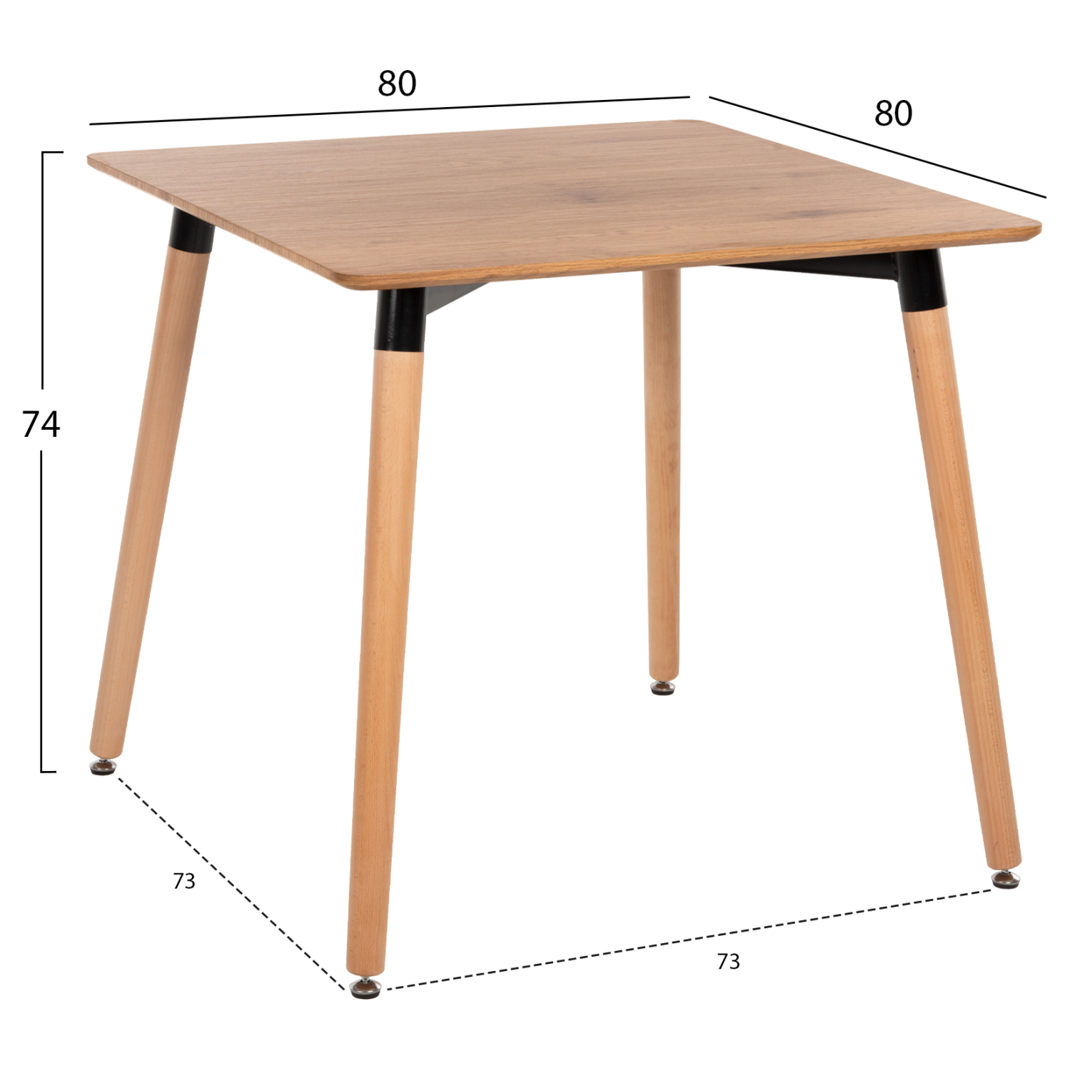 ΤΡΑΠΕΖΙ FB90057.04 ΦΥΣΙΚΟ ΧΡΩΜΑ MDF-ΠΟΔΙΑ ΟΞΙΑ ΣΕ ΦΥΣΙΚΟ ΧΡΩΜΑ 80Χ80Χ74Υεκ. - Image 2