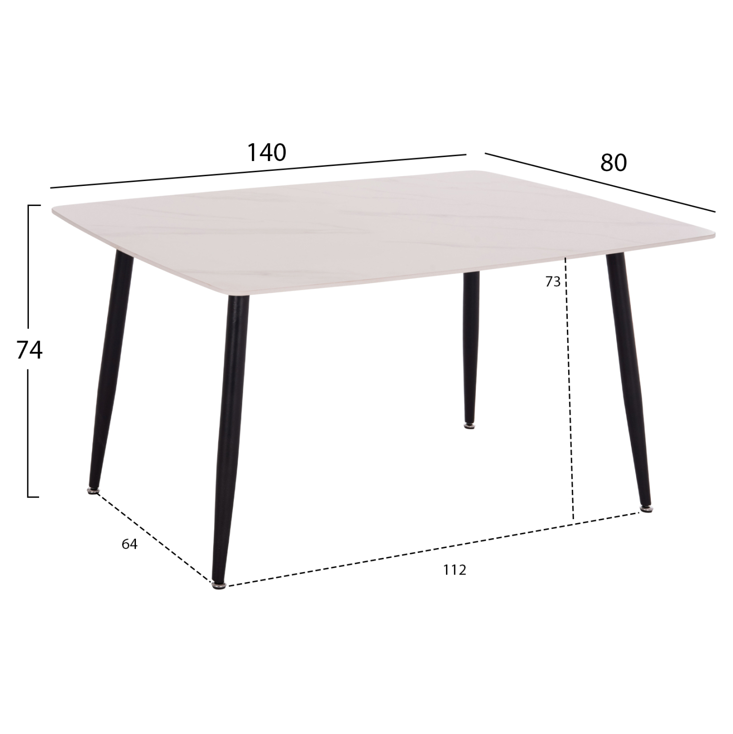 ΤΡΑΠΕΖΙ FB918149.01 ΚΕΡΑΜΙΚΟ TOP ΜΕ ΟΨΗ ΛΕΥΚΟ ΜΑΡΜΑΡΟ 140x80x74Υεκ. - Image 2