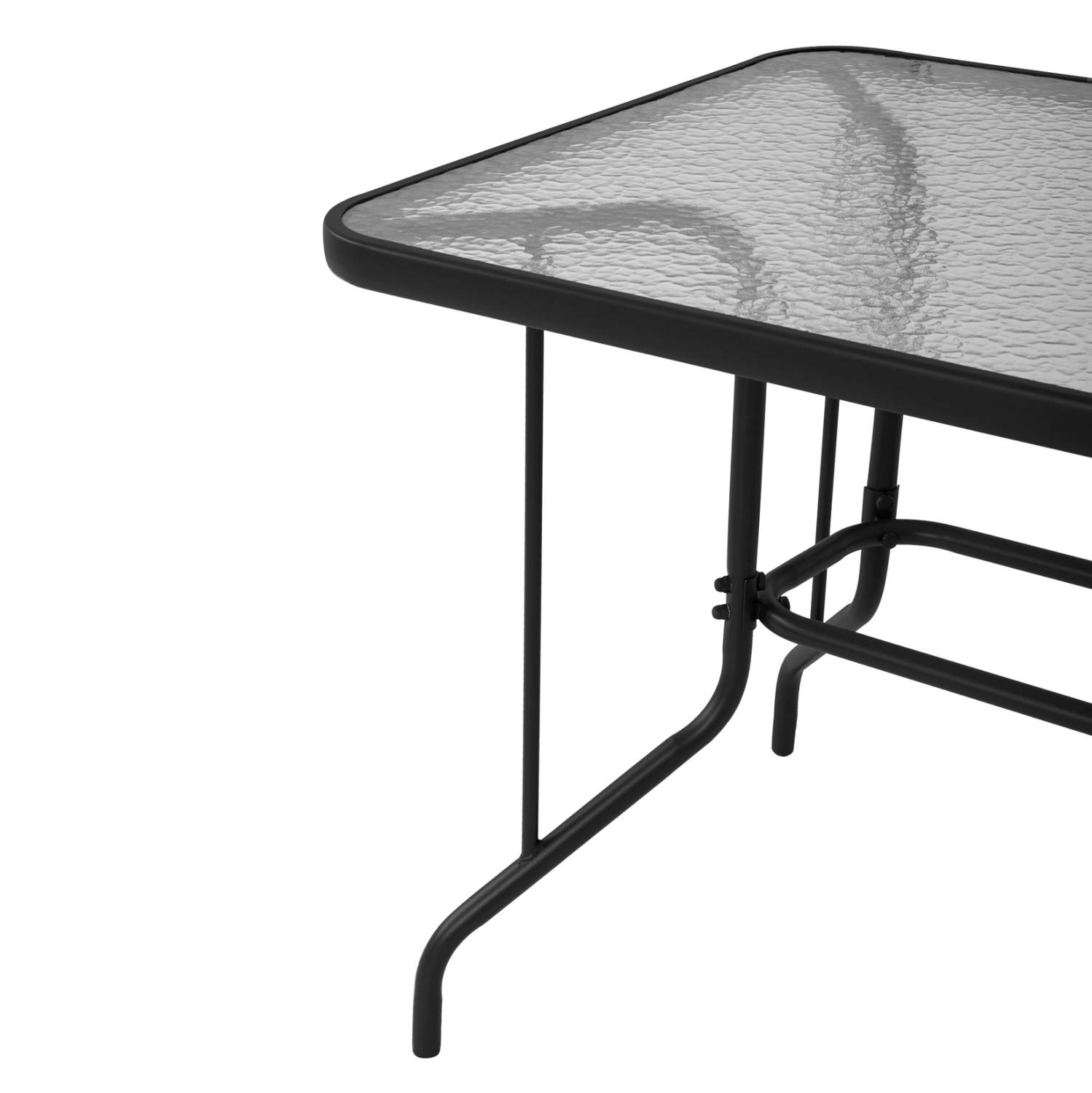 ΤΡΑΠΕΖΙ FB95679.01 ΜΕΤΑΛΛΙΚΟ ΓΚΡΙ ΜΕ ΓΥΑΛΙΝΗ ΕΠΙΦΑΝΕΙΑ 120Χ70Χ71Υεκ. - Image 4