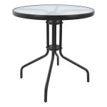 ΤΡΑΠΕΖΙ LIMA Φ70Χ70Υεκ.ΜΕΤΑΛΛΙΚΟ ΓΚΡΙ ΜΕ ΓΥΑΛΙΝΗ ΕΠΙΦΑΝΕΙΑ FB5146.01