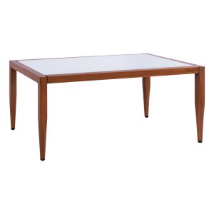 ΤΡΑΠΕΖΙ MEIR ΣΑΛΟΝΙΟΥ ΑΛΟΥΜΙΝΙΟΥ BAMBOO LOOK ΜΕ ΓΥΑΛΙ 100Χ58Χ46 FB95551.01