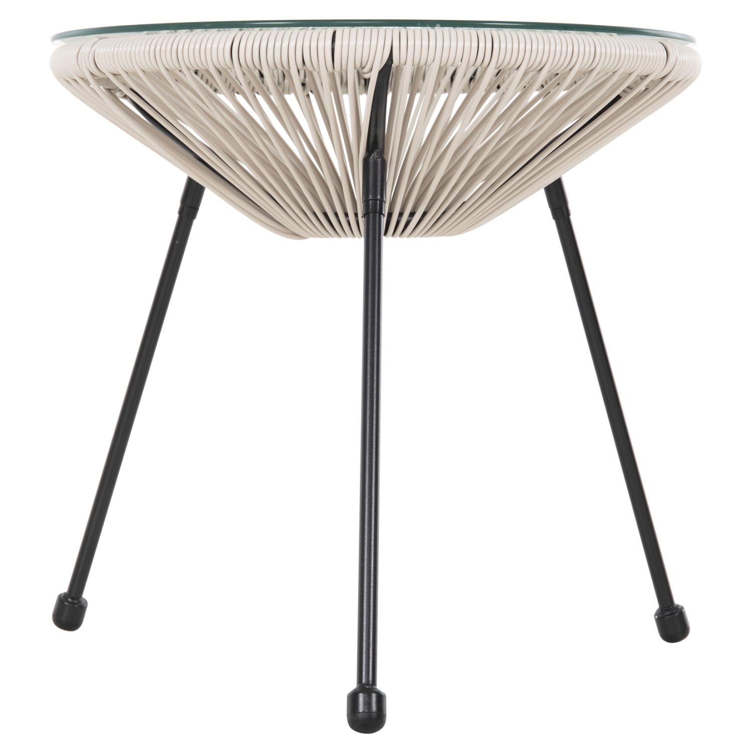 ΤΡΑΠΕΖΙ ΒΟΗΘΗΤΙΚΟ FB95874.03 ΜΕΤΑΛΛΟ ΜΑΥΡΟ-ΣΥΝΘ. RATTAN ΜΠΕΖ Φ47x45Yεκ. - Image 3