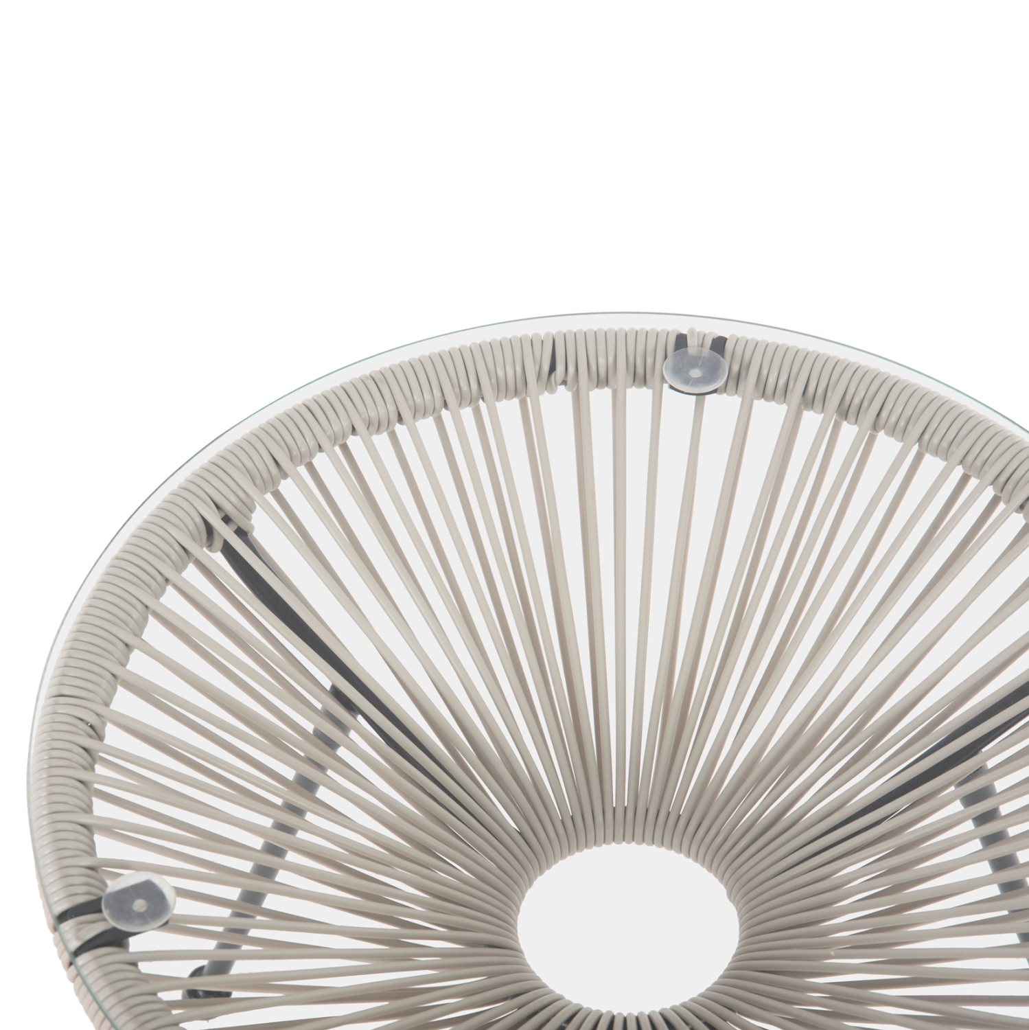 ΤΡΑΠΕΖΙ ΒΟΗΘΗΤΙΚΟ FB95874.03 ΜΕΤΑΛΛΟ ΜΑΥΡΟ-ΣΥΝΘ. RATTAN ΜΠΕΖ Φ47x45Yεκ. - Image 4