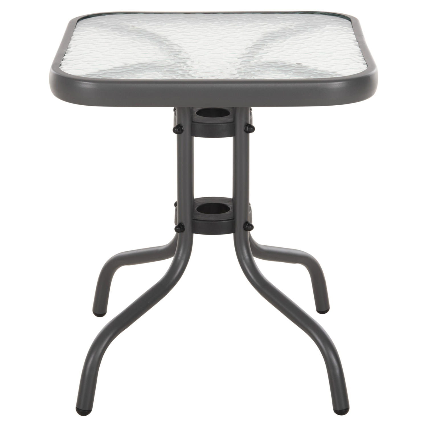 ΤΡΑΠΕΖΙ ΒΟΗΘΗΤΙΚΟ FB96067.01 ΜΕΤΑΛΛΙΚΟ ΓΚΡΙ-ΓΥΑΛΙΝΗ ΕΠΙΦΑΝΕΙΑ 45x45x51Yεκ - Image 3