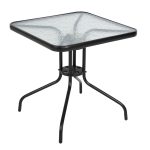 ΤΡΑΠΕΖΙ ΕΞΩΤ.ΧΩΡΟΥ FB95036.03 ΜΕΤΑΛΛΟ ΜΑΥΡΟ- ΓΥΑΛΙΝΗ ΕΠΙΦΑΝΕΙΑ 70Χ70Χ70Υεκ