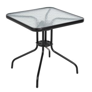 ΤΡΑΠΕΖΙ ΕΞΩΤ.ΧΩΡΟΥ FB95036.03 ΜΕΤΑΛΛΟ ΜΑΥΡΟ- ΓΥΑΛΙΝΗ ΕΠΙΦΑΝΕΙΑ 70Χ70Χ70Υεκ