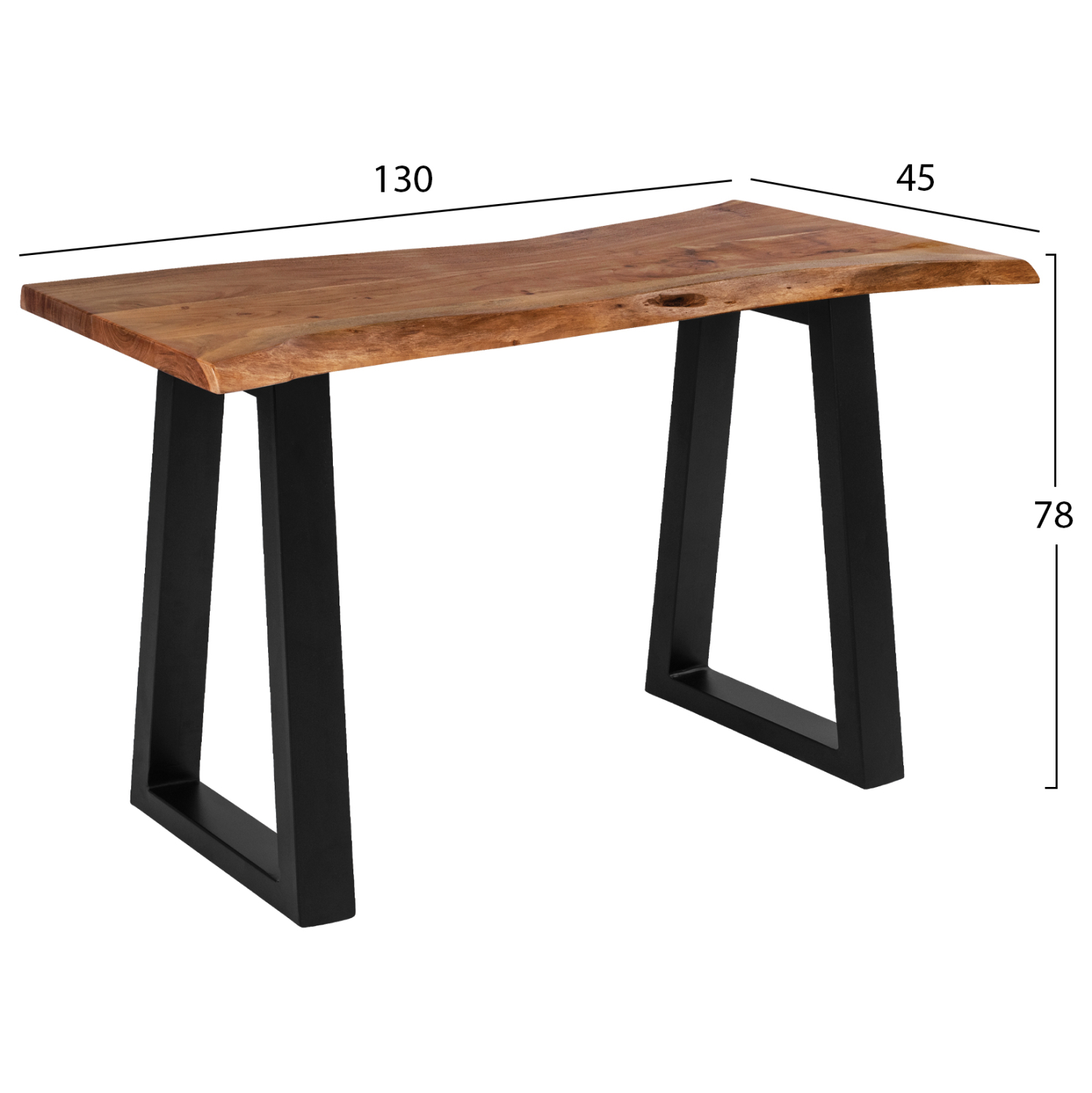 ΤΡΑΠΕΖΙ ΚΟΝΣΟΛΑ 4εκ.ΠΑΧΟΣ ΜΑΣΙΦ ΞΥΛΟ ΑΚΑΚΙΑΣ ΦΥΣΙΚΟ FB98339.11 130x45x78Y εκ. - Image 2