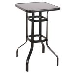 ΤΡΑΠΕΖΙ ΜΠΑΡ ΤΕΤΡΑΓΩΝΟ FB96066.03 ΜΕΤΑΛΛΙΚΟ ΜΑΥΡΟ-ΓΥΑΛΙ ΑΣΦΑΛΕΙΑΣ 60x60x100Υεκ