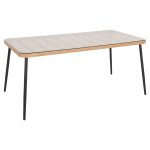 ΤΡΑΠΕΖΙ ΟΡΘΟΓΩΝΙΟ FB95538.11 ΜΕΤΑΛ.ΜΑΥΡΟ-P.E. RATTAN ΦΥΣΙΚΟ 159