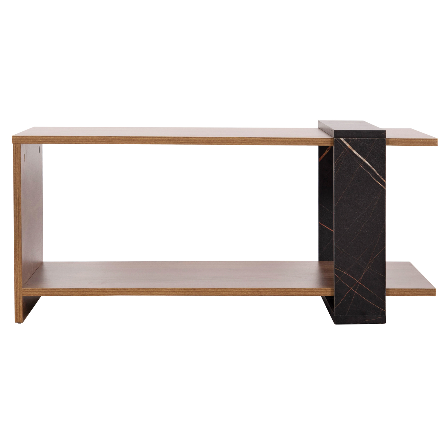 ΤΡΑΠΕΖΙ ΣΑΛΟΝΙΟΥ FB98950.12 ΜΕΛΑΜΙΝΗ ΣΕ ΦΥΣΙΚΟ-ΜΑΥΡΟ ΜΑΡΜΑΡΟ 80Χ50Χ35Υεκ. - Image 3