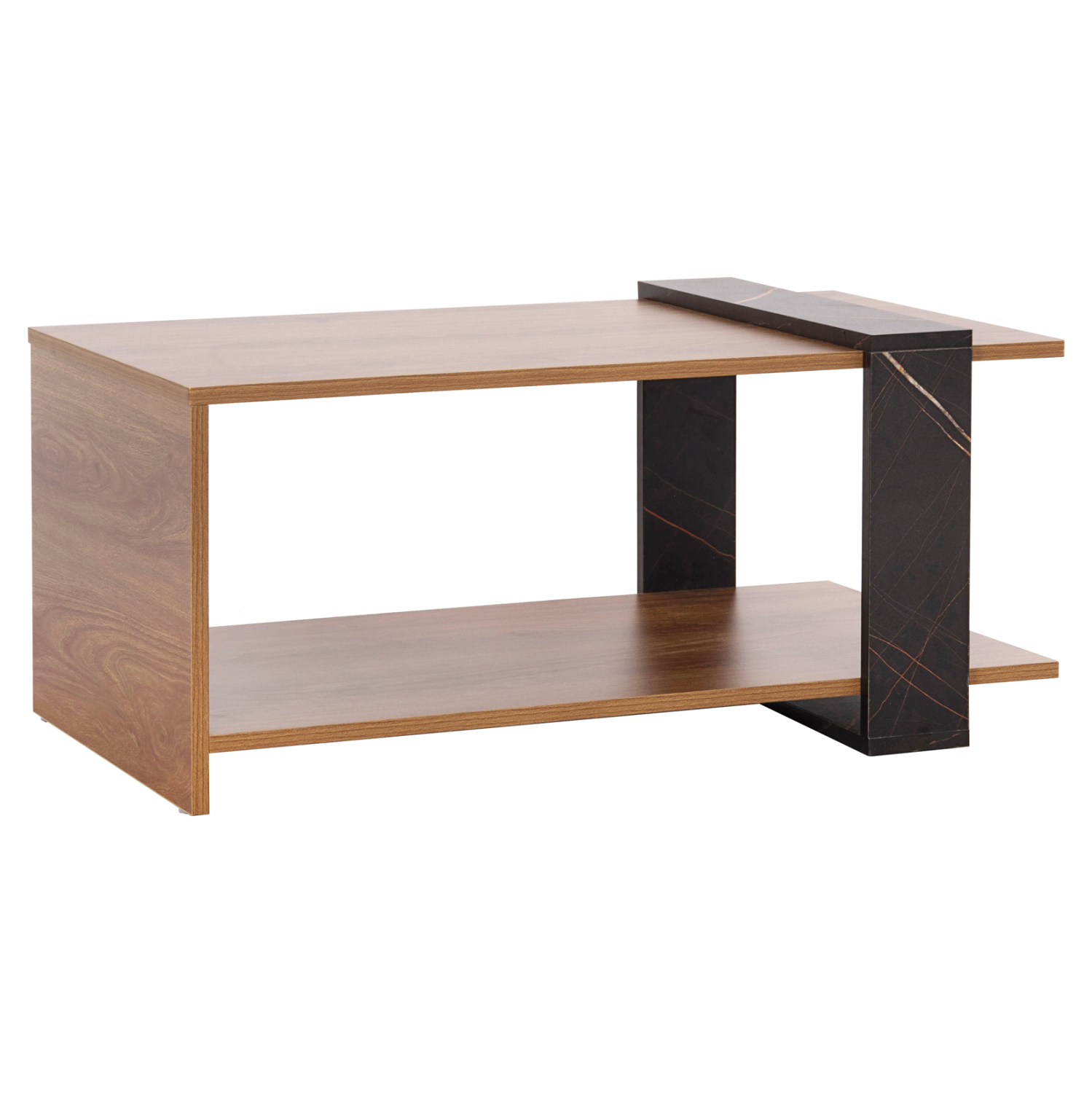 ΤΡΑΠΕΖΙ ΣΑΛΟΝΙΟΥ FB98950.12 ΜΕΛΑΜΙΝΗ ΣΕ ΦΥΣΙΚΟ-ΜΑΥΡΟ ΜΑΡΜΑΡΟ 80Χ50Χ35Υεκ.