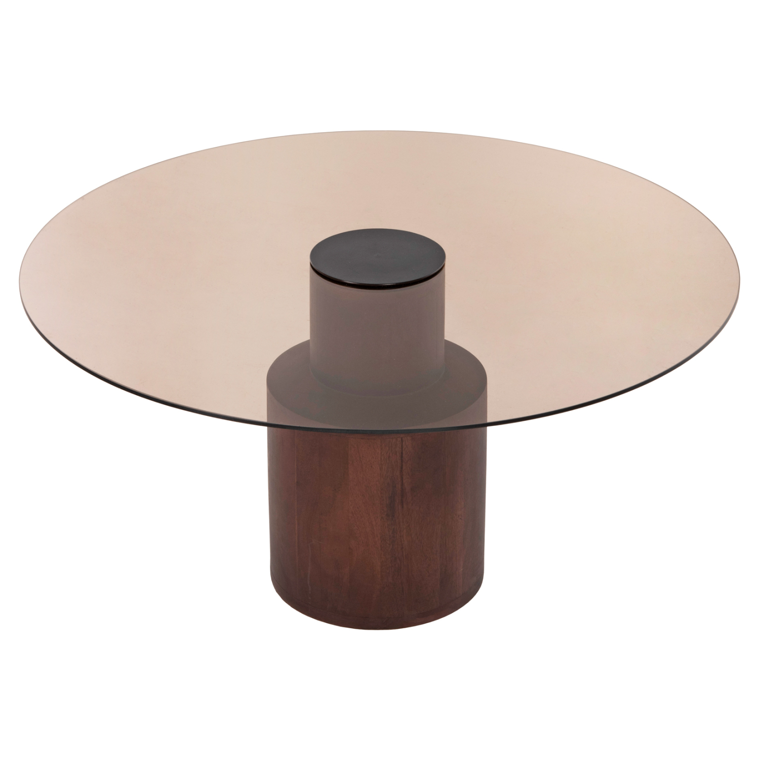 ΤΡΑΠΕΖΙ ΣΑΛΟΝΙΟΥ FB99670 ΞΥΛΟ MANGO ΚΑΦΕ-ΓΥΑΛΙΝΟ TOΠ Φ80x41Y εκ. - Image 3