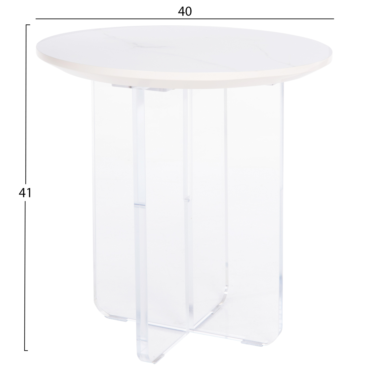 ΤΡΑΠΕΖΙ ΣΑΛΟΝΙΟΥ FB99779.01 HPL ΛΕΥΚΟ ΜΑΡΜΑΡΟ-ΑΚΡΥΛΙΚΟ ΠΟΔΙ Φ40x41Υεκ. - Image 2