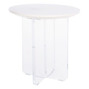 ΤΡΑΠΕΖΙ ΣΑΛΟΝΙΟΥ FB99779.01 HPL ΛΕΥΚΟ ΜΑΡΜΑΡΟ-ΑΚΡΥΛΙΚΟ ΠΟΔΙ Φ40x41Υεκ.