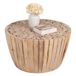 ΤΡΑΠΕΖΙ ΣΑΛΟΝΙΟΥ FB99804 ΞΥΛΟ ΤΕΑΚ ΣΕ ΦΥΣΙΚΟ Φ80x46Yεκ.