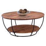 ΤΡΑΠΕΖΙ ΣΑΛΟΝΙΟΥ ΜΕ ΞΥΛΟ ΑΚΑΚΙΑΣ FB98778.11 Φ90x40 εκ.