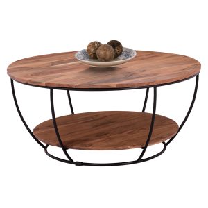 ΤΡΑΠΕΖΙ ΣΑΛΟΝΙΟΥ ΜΕ ΞΥΛΟ ΑΚΑΚΙΑΣ FB98778.11 Φ90x40 εκ.