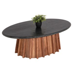 ΤΡΑΠΕΖΙ ΣΑΛΟΝΙΟΥ ΟΒΑΛ FB99934 ΜΑΣΙΦ ΑΚΑΚΙΑ-ΜΑΥΡΟ ΜΑΡΜΑΡΟ 120x70x38Υεκ.