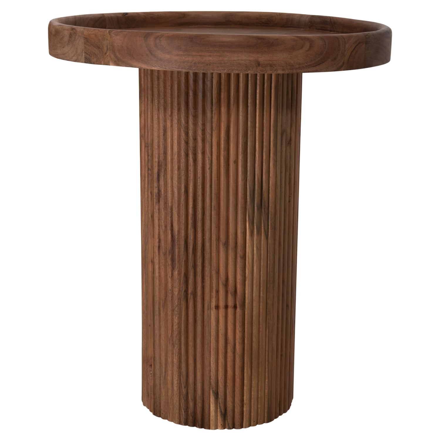 ΤΡΑΠΕΖΙ ΣΑΛΟΝΙΟΥ ΣΤΡΟΓΓΥΛΟ FB99692 ΜΑΣΙΦ ΑΚΑΚΙΑ ΦΥΣΙΚΟ ΧΡΩΜΑ Φ50x60Υεκ. - Image 4